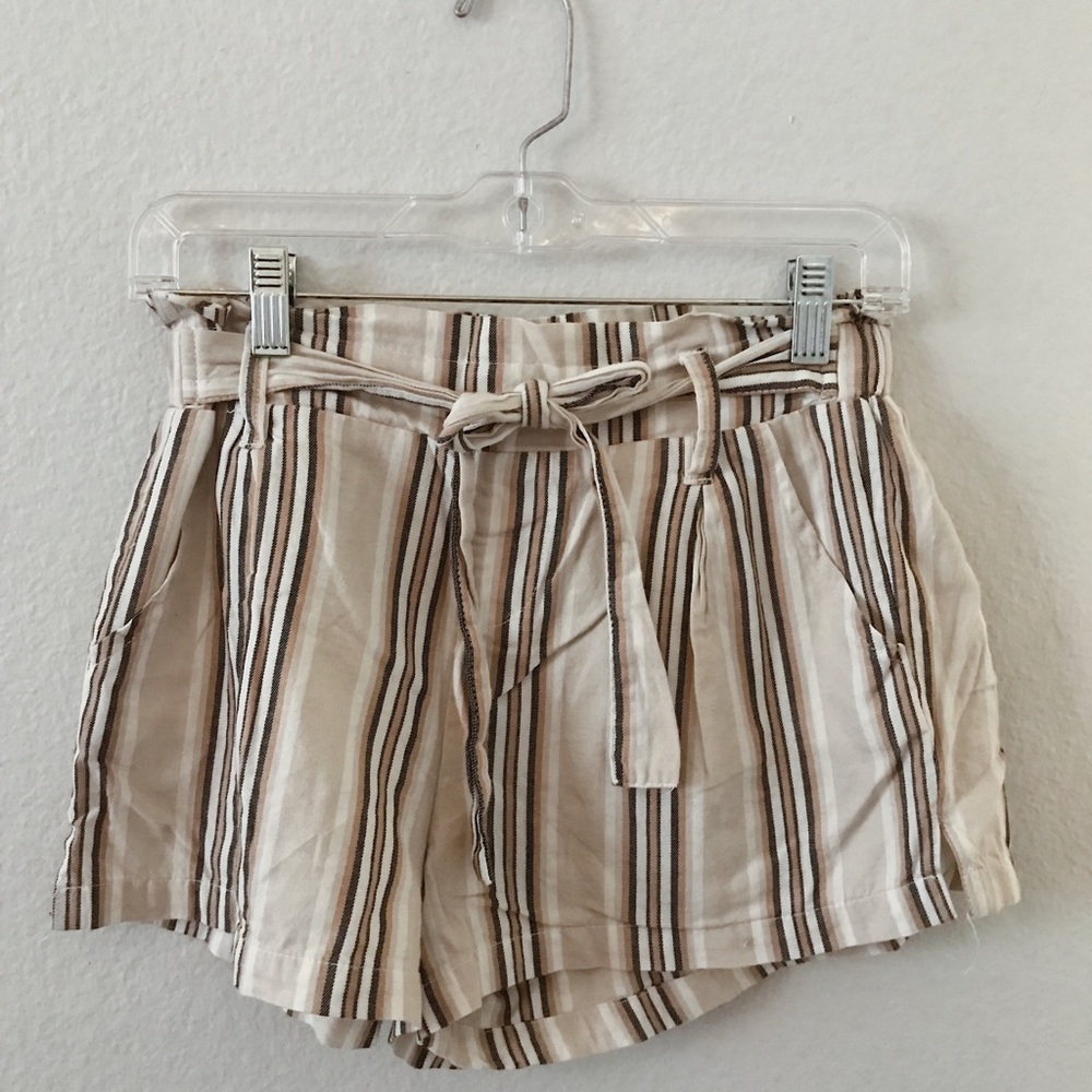 Cotton Multicolored Paperbag Shorts
